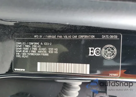 2010 Volvo S80 3.2 из США, поврежденный, VIN YV1982AS8A1116886